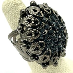 Sorrelli Black Crystal Band Ring
